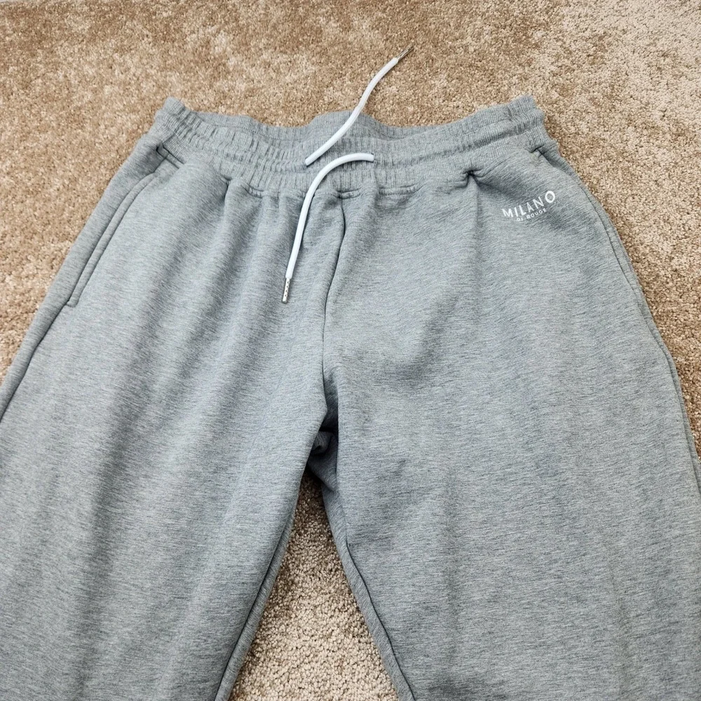 Milano Di Rouge Men Heather Gray Jogger Sweatpants Size Medium Streetwear Fleece